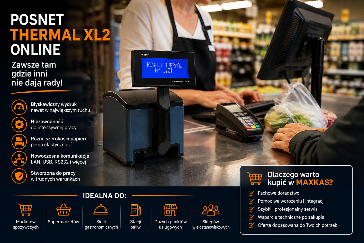 Drukarka fiskalna POSNET THERMAL XL2 Online