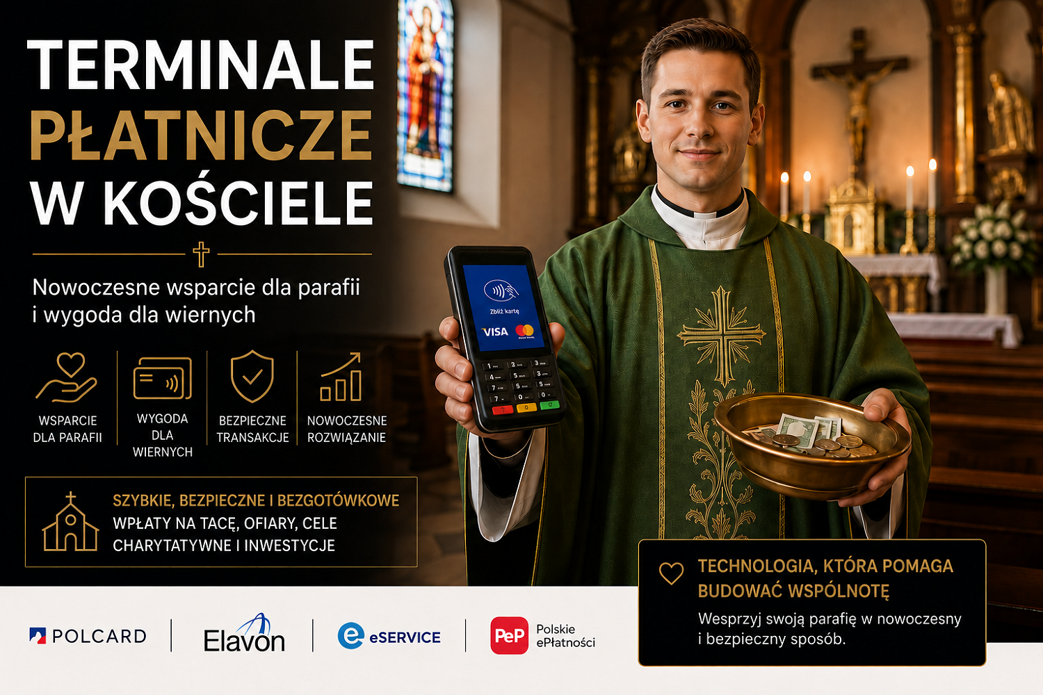 Terminal płatniczy e parafii lub związku wyznaniowym