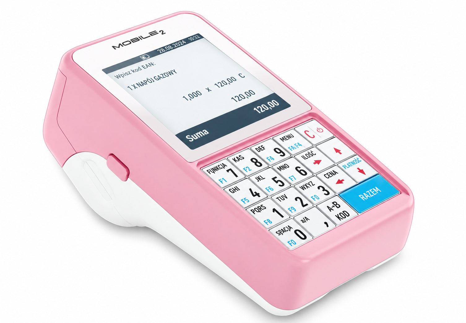 Kasa fiskalna online POSNET MOBILE 2 w kolorze r&oacute;żowym