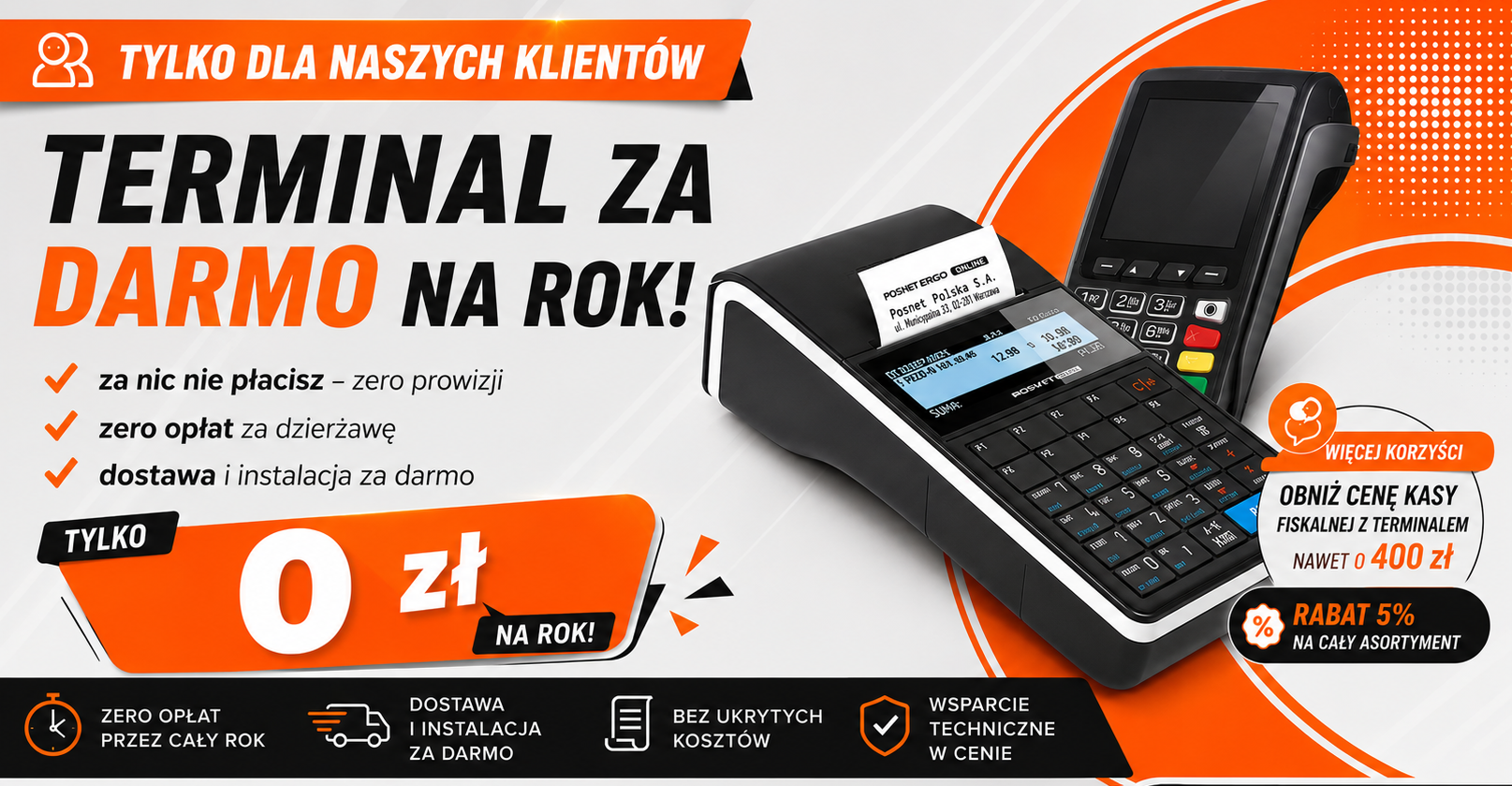 Terminale płatnicze na rok za darmo